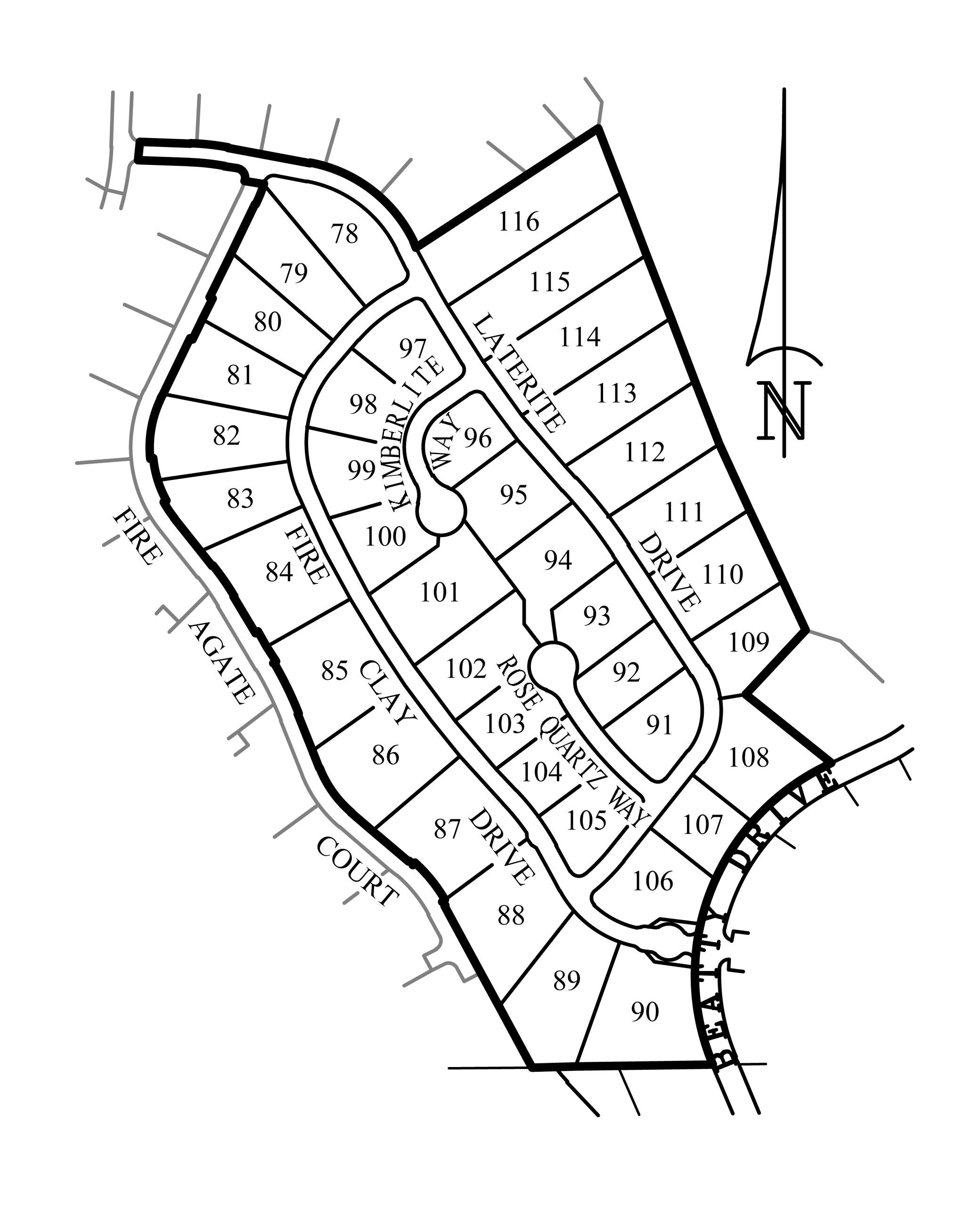 Le Capitan site plan showing 39 custom homesites in the Promontory community